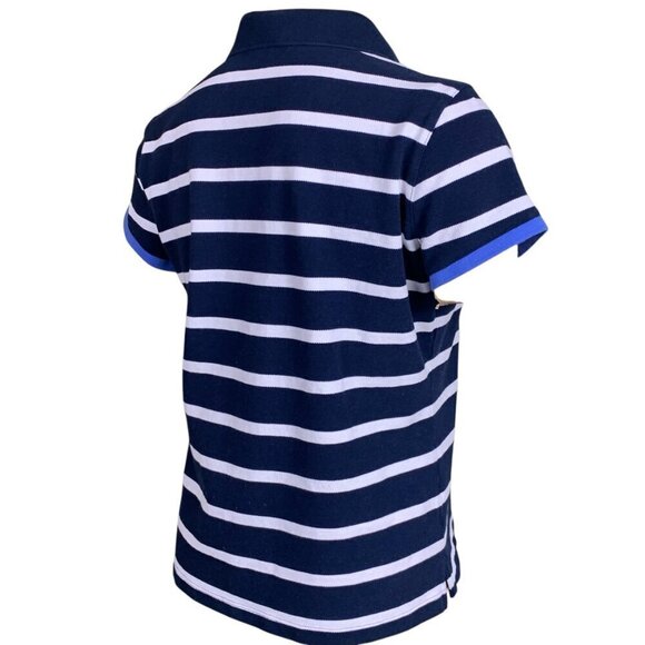 IZOD Women's Striped Cotton Short Sleeve Polo Golf Shirt Sz L #332F - Picture 6 of 15